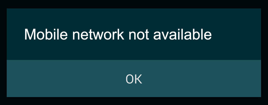 Mobile Network Not Available Error Fix