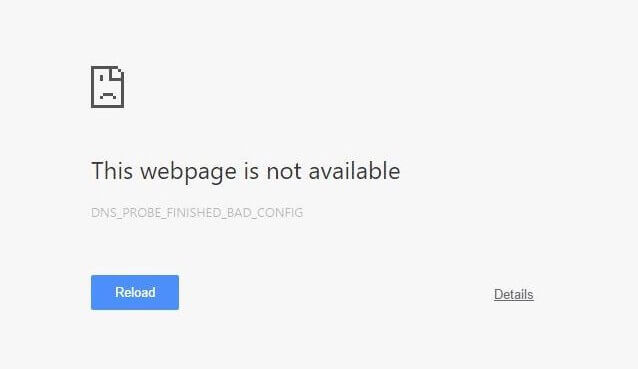 dns probe finished bad config